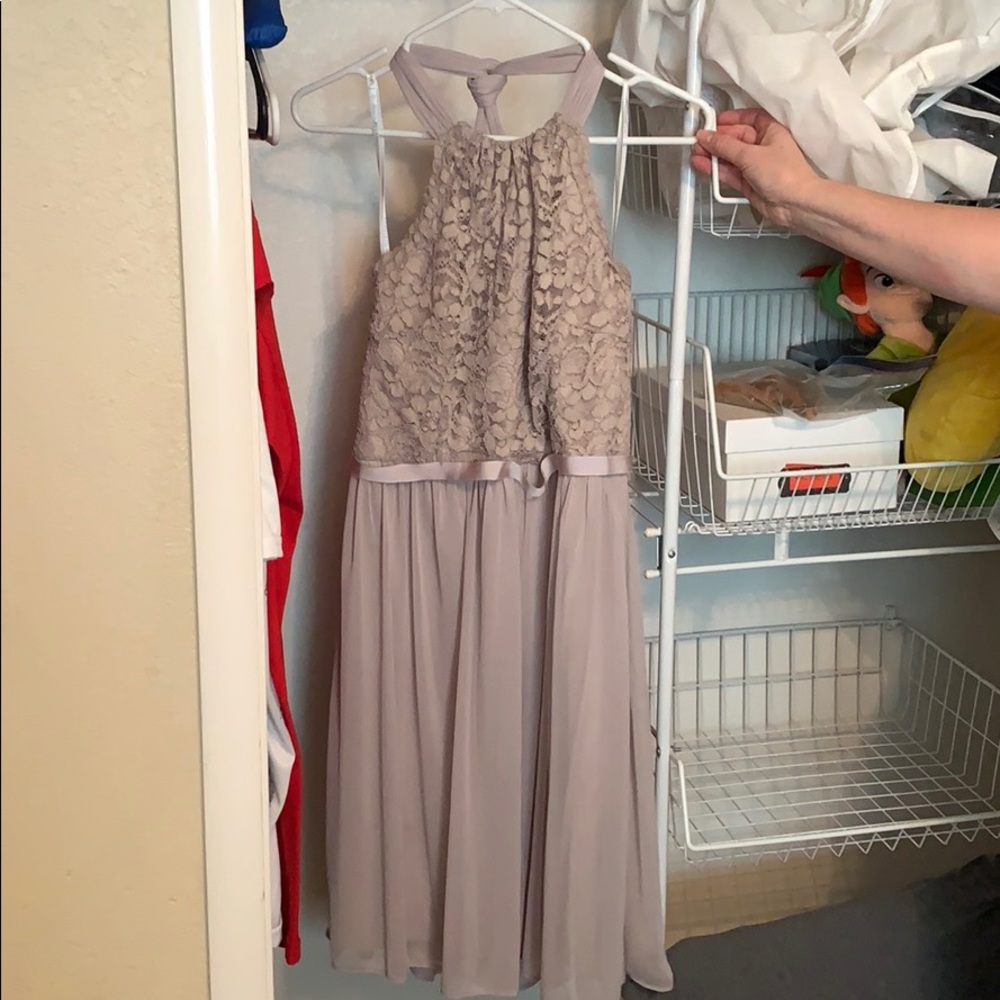 David’s bridal biscotti bridesmaid dress size 10